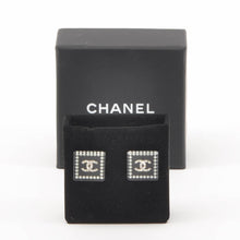 Chanel Black Square CC Logo Earrings