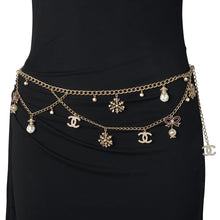 Chanel Gold Snowflakes & Snowmen Charms Chain Belt