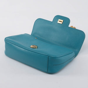Ferragamo Turquoise Luciana Chain Strap Bag