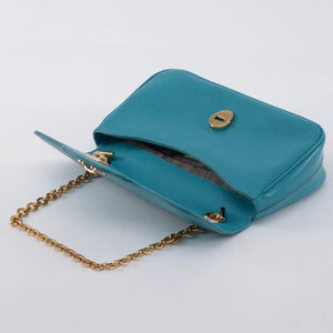 Ferragamo Turquoise Luciana Chain Strap Bag