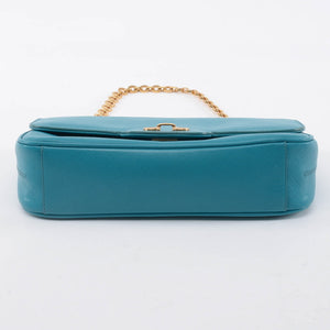 Ferragamo Turquoise Luciana Chain Strap Bag