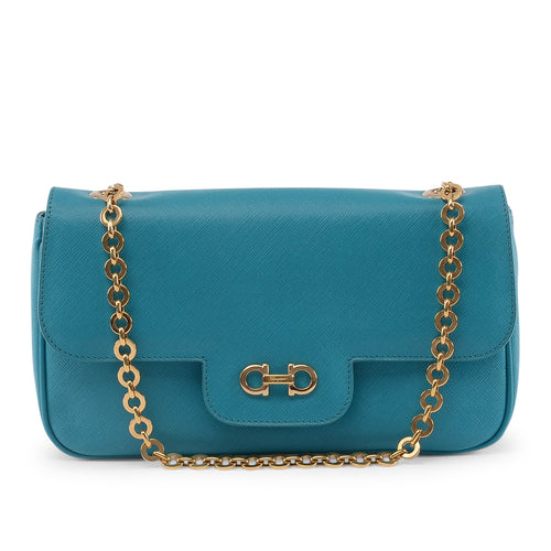 Ferragamo Turquoise Luciana Chain Strap Bag