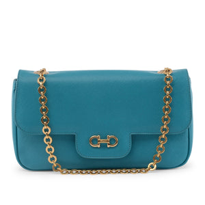 Ferragamo Turquoise Luciana Chain Strap Bag