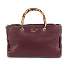Gucci Burgundy Medium Bamboo Shopper Tote