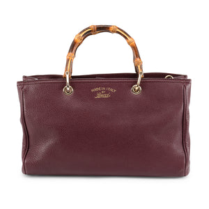 Gucci Burgundy Medium Bamboo Shopper Tote
