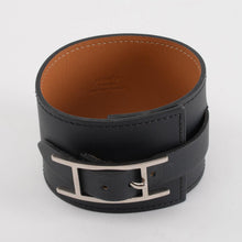 Hermes Black Chamonix Palladium Fleuron Bracelet