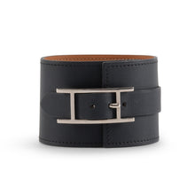 Hermes Black Chamonix Palladium Fleuron Bracelet