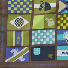 Hermes Green En Voyage Silk Scarf