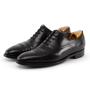 John Lobb Black Towcester Brogue Shoes