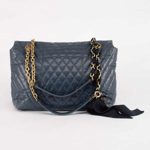 Lanvin Navy Chevron Quilted Happy Bag