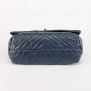 Lanvin Navy Chevron Quilted Happy Bag