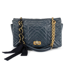 Lanvin Navy Chevron Quilted Happy Bag
