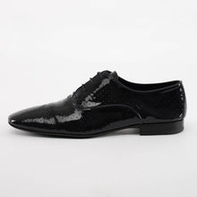 Louis Vuitton Black Perforated Patent Derby Shoes