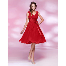 V Neck Royal Chiffon Prom dress