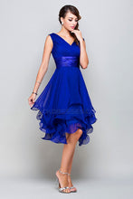V Neck Royal Chiffon Prom dress
