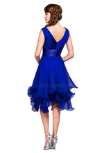V Neck Royal Chiffon Prom dress
