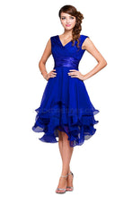 V Neck Royal Chiffon Prom dress